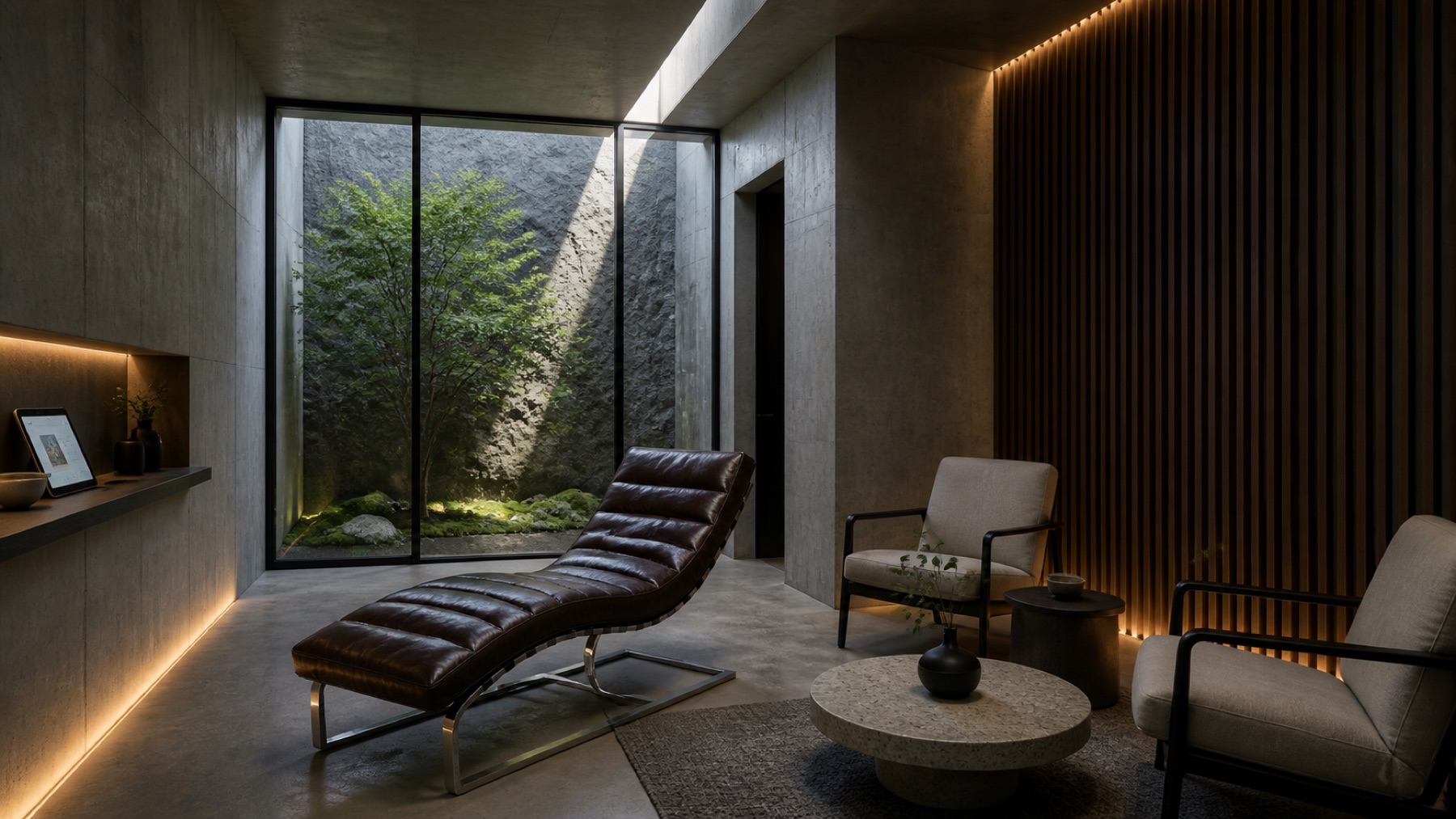 Lira 2 in a private room with a garden wall